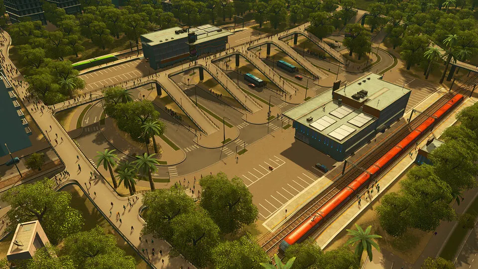 Zona industrial e infraestrutura urbana em Cities: Skylines